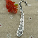 24 Tibetan Silver Bookmark Fried Dough Twist Design 113x24mm
