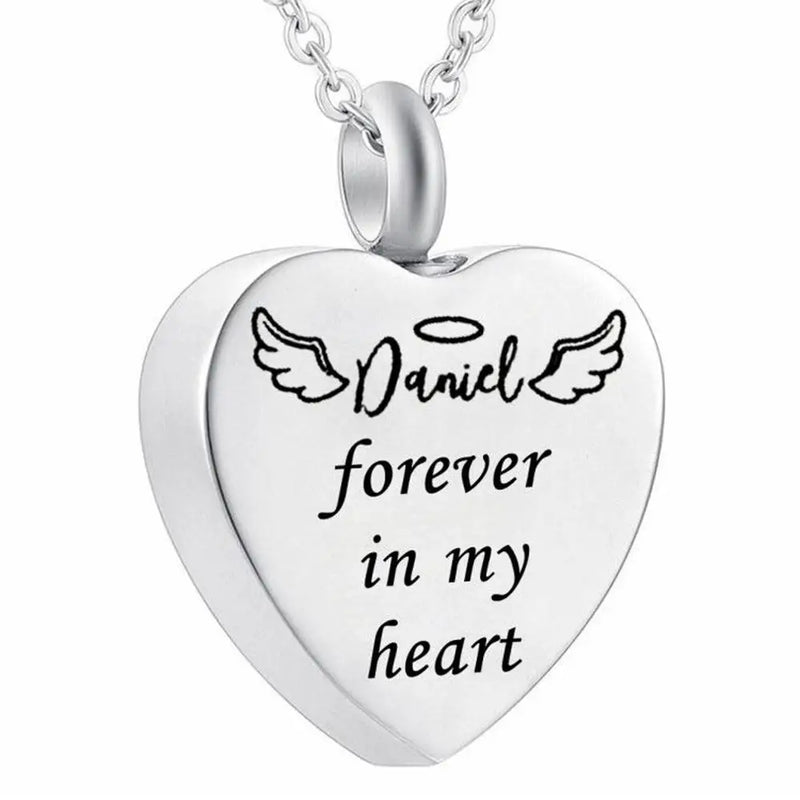 Stainless Steel Dog Paw Print Memorial Urn Necklace for Ashes