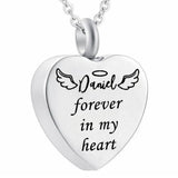 Stainless Steel Dog Paw Print Memorial Urn Necklace for Ashes