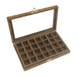 Fine Velvet Ring Display Box Organizer with Glass Cover