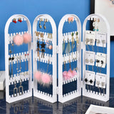 240 Holes Earrings Studs Display Rack Folding Fans Holder Box