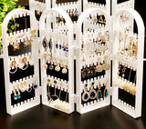 240 Holes Earrings Studs Display Rack Folding Fans Holder Box