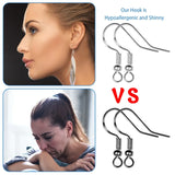 240 PCS Silver Fish Hook Earring Clear Stopper
