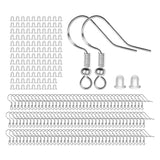 240 PCS Clear Earring Stopper Silver Hooks Kit for DIY Jewelry Making