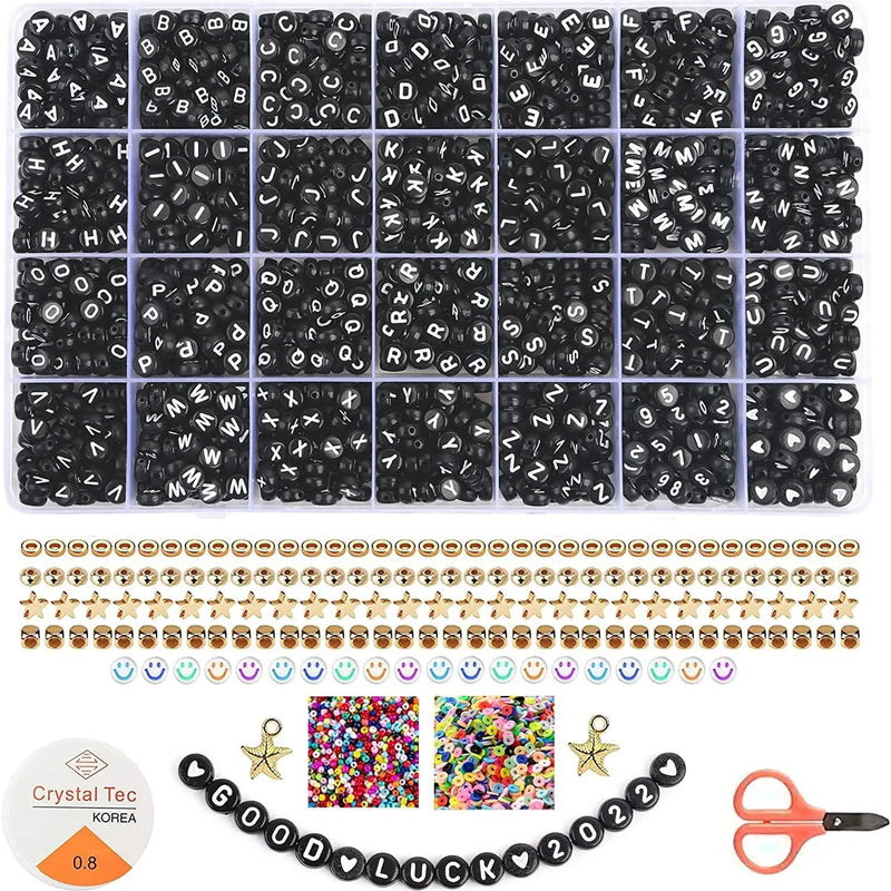 2400pcs Letter Beads Bracelets Kit DIY Necklace