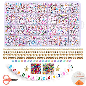 Colorful Letter Beads Bracelets Kit DIY Necklace 7x4mm