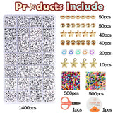 2400pcs Acrylic Alphabet Beads Bracelet Making Kit DIY Necklace
