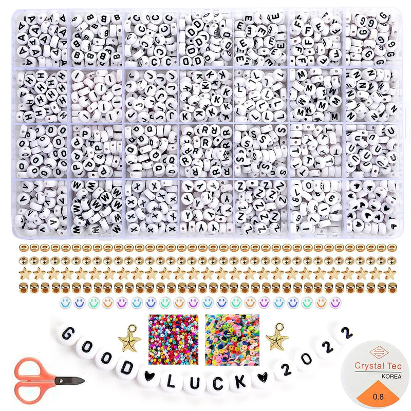 2400pcs Acrylic Alphabet Beads Bracelet Making Kit DIY Necklace