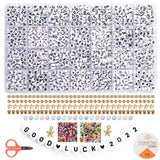2400pcs Acrylic Alphabet Beads Bracelet Making Kit DIY Necklace