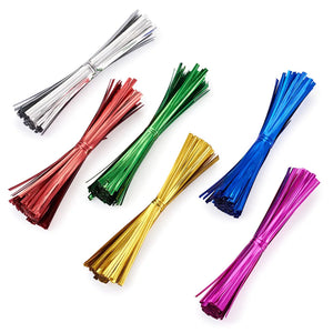 2400pcs Plastic Wire Twist Ties for Bag Packaging Lollipop Sealing