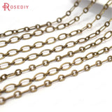 5m Antique Bronze Copper 5*2MM Flat O-chain Jewelry Findings