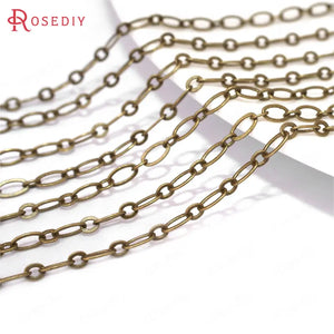 5m Antique Bronze Copper 5*2MM Flat O-chain Jewelry Findings