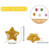 240pcs Glitter Resin Star Cabochons for DIY Jewelry Making