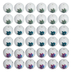 240Pcs Maple Leaf Electroplate Glass Beads for DIY Jewelry Making