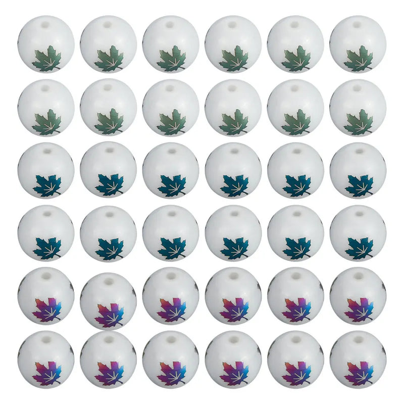 240Pcs Maple Leaf Electroplate Glass Beads for DIY Jewelry Making