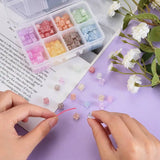 240Pcs Mixed Cube Crackle Glass Beads 6mm Faceted Square Loose Spacer Bead