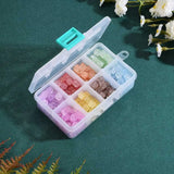 240Pcs Mixed Cube Crackle Glass Beads 6mm Faceted Square Loose Spacer Bead