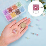 240Pcs Mixed Cube Crackle Glass Beads 6mm Faceted Square Loose Spacer Bead