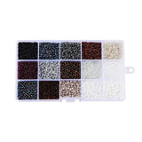 240g Mixed Glass Seed Beads Irregular Round 15 Colors for Jewelry Making DIY