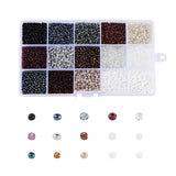 240g Mixed Glass Seed Beads Irregular Round 15 Colors for Jewelry Making DIY