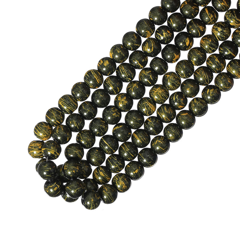 240pcs 10mm Brush Floral Glass Beads for DIY Bracelet Bangle Making