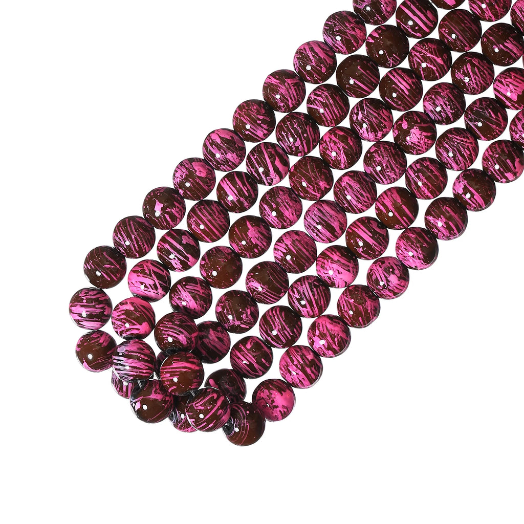 240pcs 10mm Brush Floral Glass Beads for DIY Bracelet Bangle Making