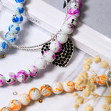 240pcs 10mm Glass Beads for DIY Bracelet Making - 20 Colors