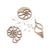 DIY Dangle Earring Kits Wood Pendants Hooks Jump Rings Jewelry Findings