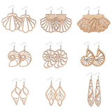 DIY Dangle Earring Kits Wood Pendants Hooks Jump Rings Jewelry Findings