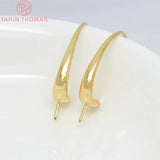 10PCS 24K Plated Brass Half Hole Beads Earring Hooks