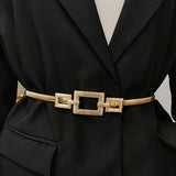 Women's Metal Geometric Pattern Elastic Waist Belt
