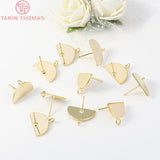 6PCS 24K Gold-Plated Brass Stud Earrings for DIY Jewelry Making