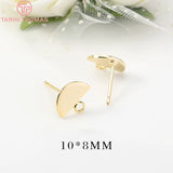 6PCS 24K Gold-Plated Brass Stud Earrings for DIY Jewelry Making