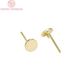 6PCS 24K Gold-Plated Brass Stud Earrings for DIY Jewelry Making