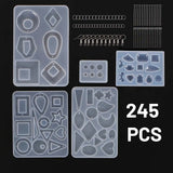 245PCS Resin Casting Clay Molds Craft Kit Pendant Mould Crystal Epoxy Set