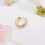 24K Brass Zircon Hoop Earrings DIY Jewelry Findings