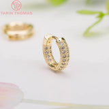 24K Brass Zircon Hoop Earrings DIY Jewelry Findings