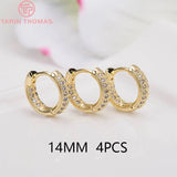 24K Brass Zircon Hoop Earrings DIY Jewelry Findings