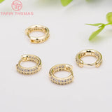 24K Brass Zircon Hoop Earrings DIY Jewelry Findings