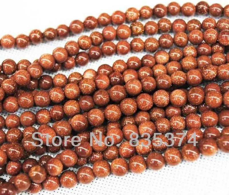 Nature Golden Sand Stone Beads 6mm