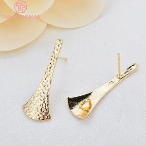 10PCS 27x11 MM 24 K Brass Tree Leaf Earrings DIY Jewelry Accessories