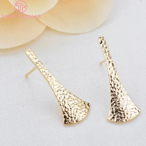10PCS 27x11 MM 24 K Brass Tree Leaf Earrings DIY Jewelry Accessories