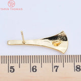 10PCS 27x11 MM 24 K Brass Tree Leaf Earrings DIY Jewelry Accessories