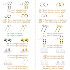 Earring Making Kit: Earring Hooks, Findings, Backs, Posts, Jump Rings