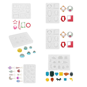 248Pcs Resin Jewelry Making Kit, Silicone Molds Earring Molds With Hooks