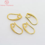 12PCS 7x14MM 24K Plated Brass Earrings Hooks