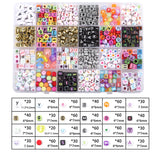 Czech Acrylic Letter Square Beads Belt Box Set - DIY Jewelry Making