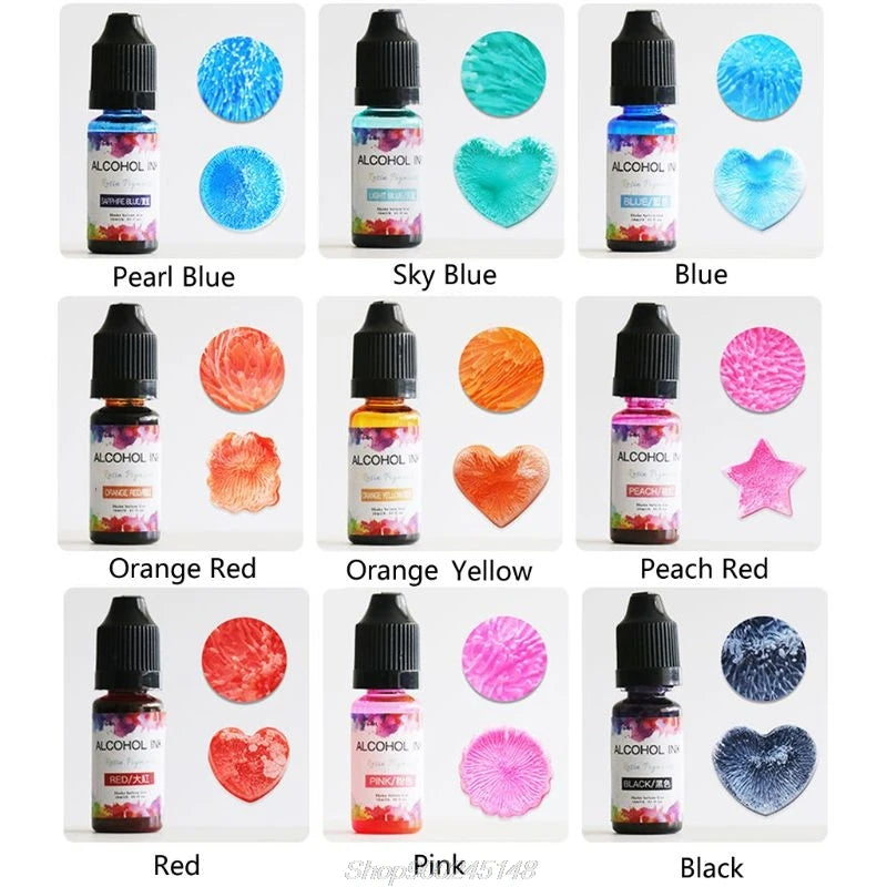 Alcohol Ink Diffusion Resin Pigment Kit Liquid Colorant Dye Art DIY