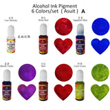 24Colors Alcohol Ink Set for Resin Kit Liquid Colorant DIY Mold Making