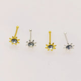 24G Sun Flower Nose Bone 925 Sterling Silver Nose Stud Rings Piercing